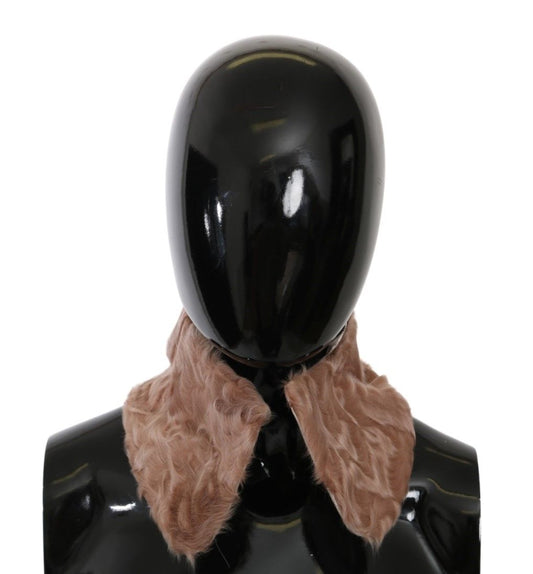 Bufanda elegante de piel de cordero beige de Dolce & Gabbana para mujer