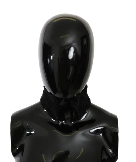 Bufanda elegante de piel de cordero negra de Dolce & Gabbana