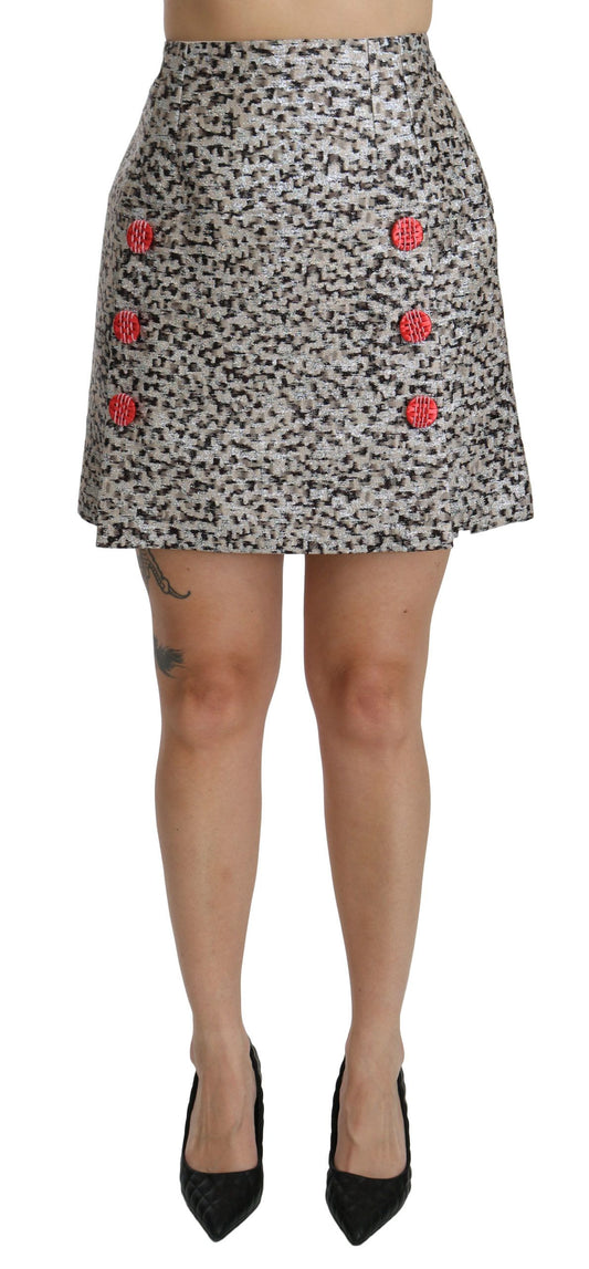 Falda de cintura alta adornada en negro de Dolce & Gabbana