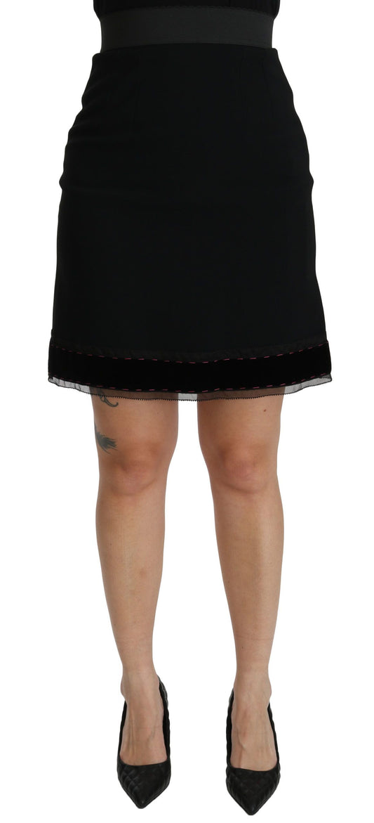 Falda negra elegante de cintura alta de Dolce & Gabbana