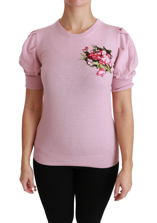 Blusa elegante de lana virgen bordada de Dolce & Gabbana