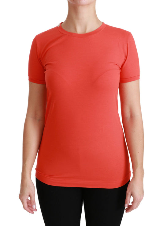 Camiseta elegante de manga corta con cuello redondo en rojo de Dolce & Gabbana