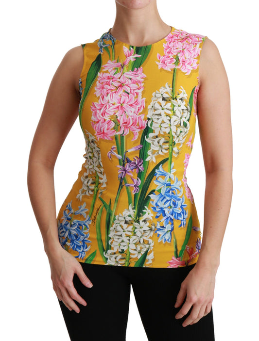 Blusa sin mangas con cuello redondo y estampado floral Sunshine de Dolce & Gabbana