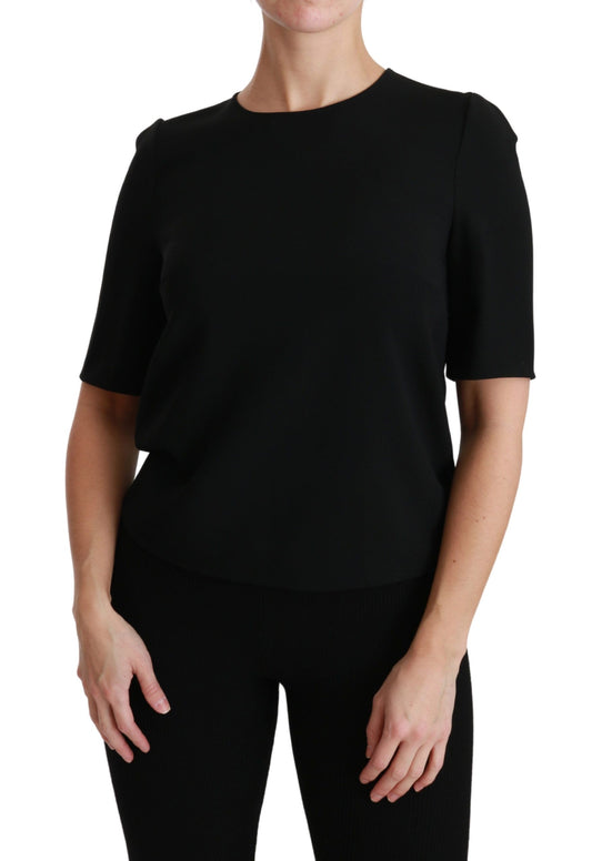 Blusa elástica negra elegante de Dolce & Gabbana