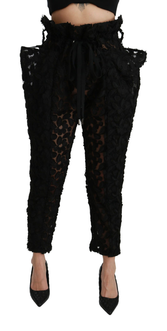 Pantalones de encaje con cintura alta y estilo chic de Dolce & Gabbana