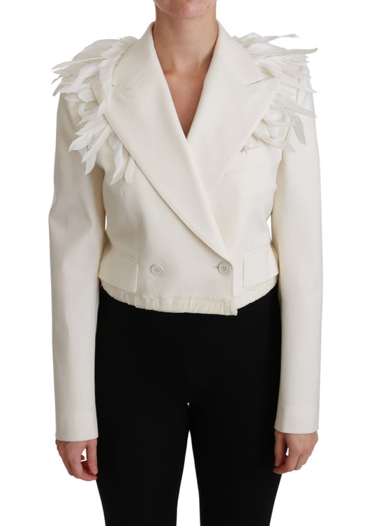 Chaqueta blazer cruzada blanca elegante de Dolce & Gabbana