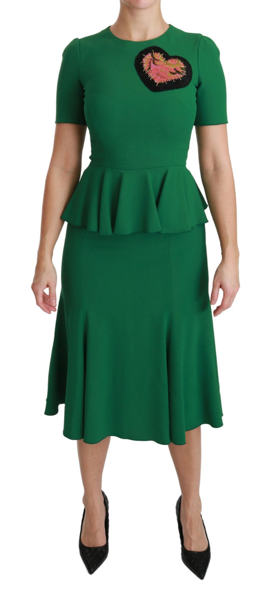 Vestido midi de sirena verde encantado de Dolce & Gabbana