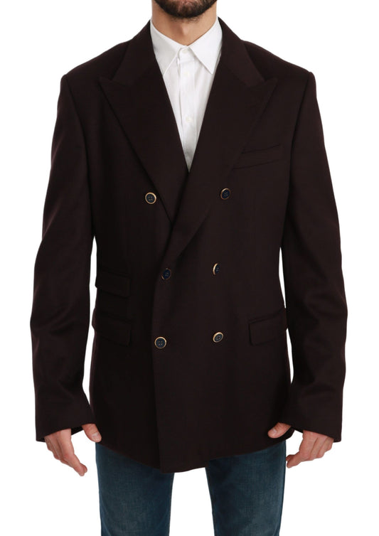 Blazer elegante de cachemira burdeos Taormina de Dolce & Gabbana