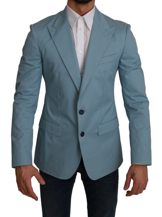 Blazer elegante con estampado de fantasía azul de Dolce & Gabbana