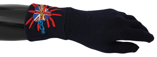 Guantes unisex de lana virgen azul de Dolce & Gabbana