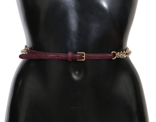 Cinturón con tachuelas de cristal de Dolce & Gabbana en color violeta