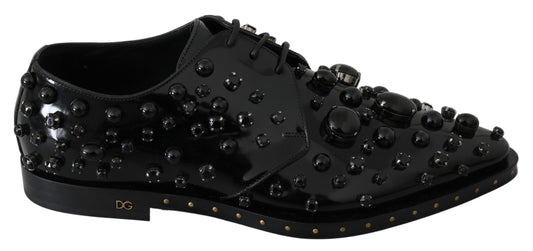 Zapatos de vestir elegantes negros con cristales de Dolce & Gabbana