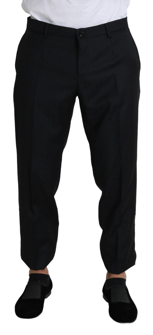 Pantalones elegantes negros de lana virgen de Dolce & Gabbana
