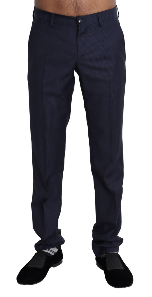 Pantalones de vestir elegantes de mezcla de lana de corte ajustado de Dolce & Gabbana