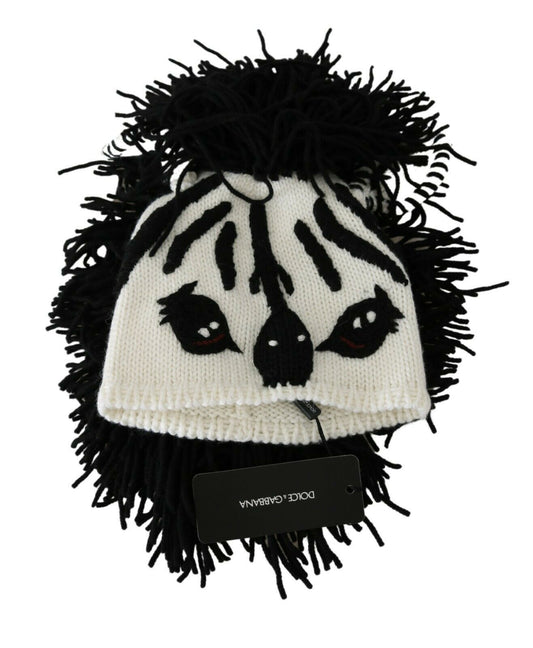 Gorro de punto de cachemira en blanco y negro de Dolce & Gabbana