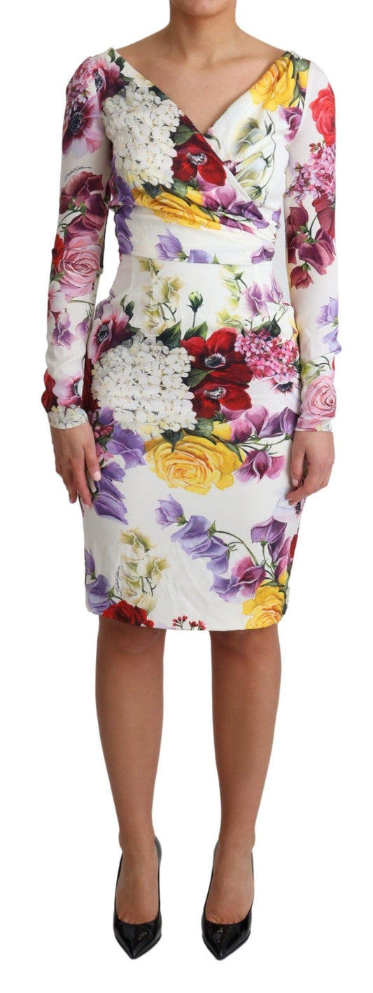 Vestido elegante de seda con estampado floral de Dolce & Gabbana