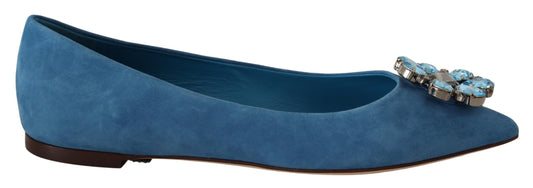 Elegantes zapatos planos de ante con adornos de cristales de Dolce & Gabbana