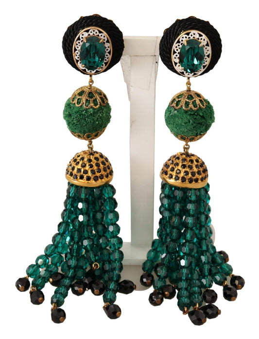Elegantes pendientes de clip con cristales de Dolce & Gabbana