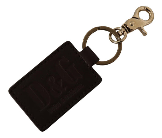 Elegante llavero unisex de piel con detalle dorado de Dolce & Gabbana