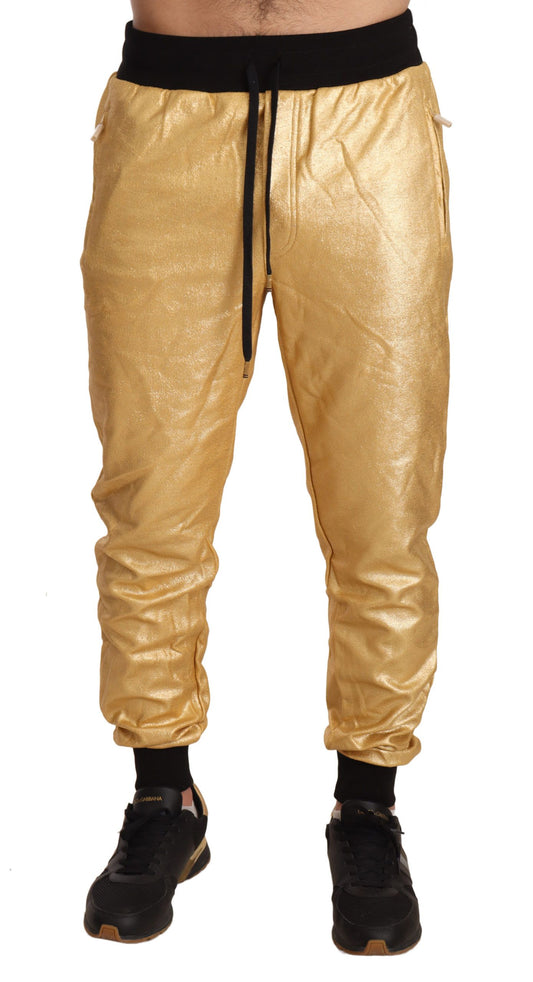 Pantalones deportivos dorados del Año del Cerdo de Dolce & Gabbana