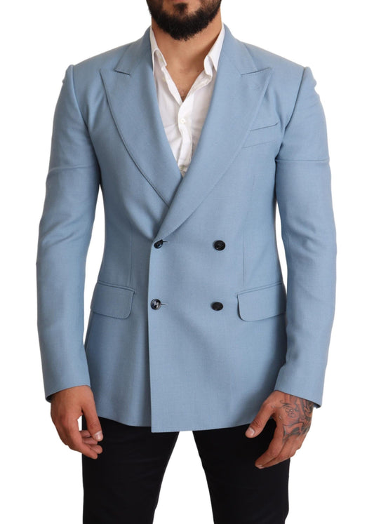 Blazer elegante de seda y cachemira azul para hombre de Dolce & Gabbana