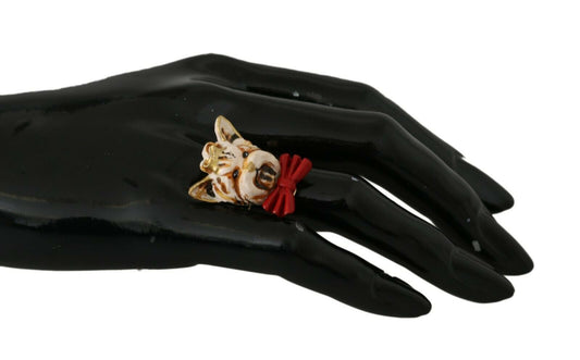 Anillo elegante con dije de perro de Dolce & Gabbana para mujer