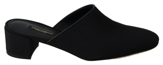 Sandalias negras elegantes de grogrén de Dolce & Gabbana