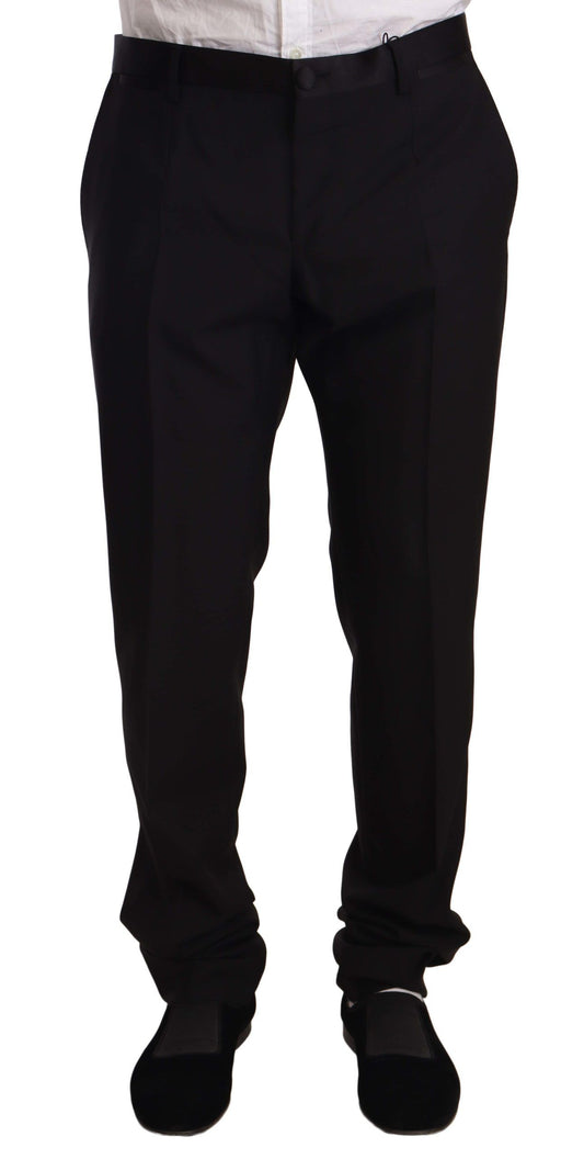 Pantalones de esmoquin ajustados negros elegantes de Dolce & Gabbana