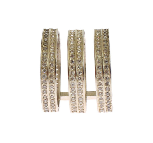 Anillo llamativo adornado con cristales de plata de Nialaya