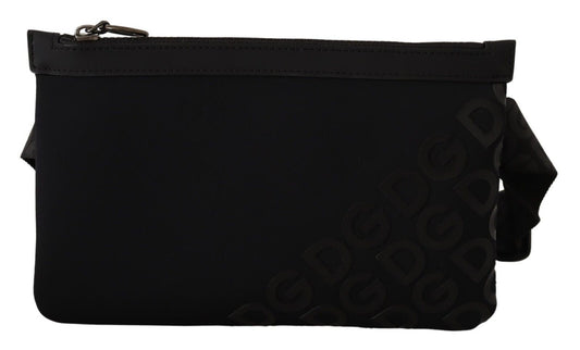 Riñonera elegante de neopreno con monograma negro de Dolce & Gabbana