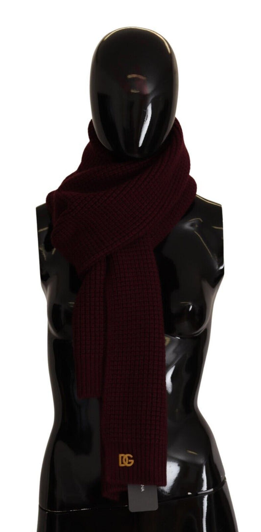 Elegante bufanda de punto de cachemira en rojo oscuro de Dolce & Gabbana