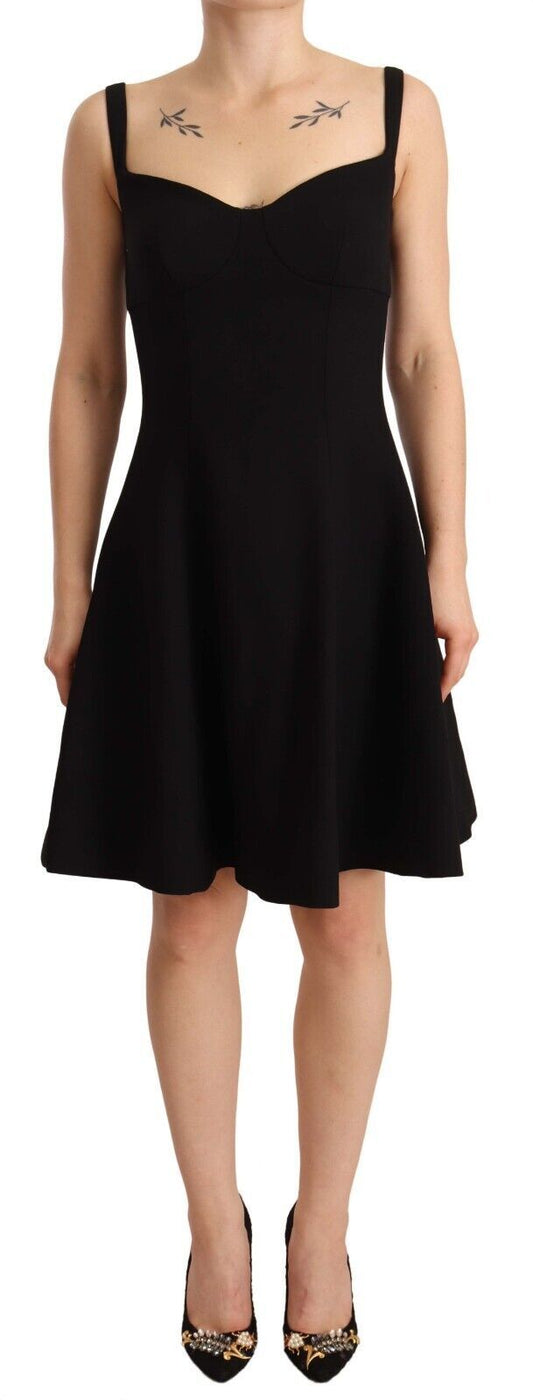 Vestido elegante de corte A en color negro de Dolce & Gabbana