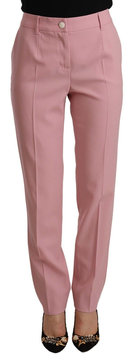 Pantalones elegantes de talle alto en color rosa de Dolce & Gabbana