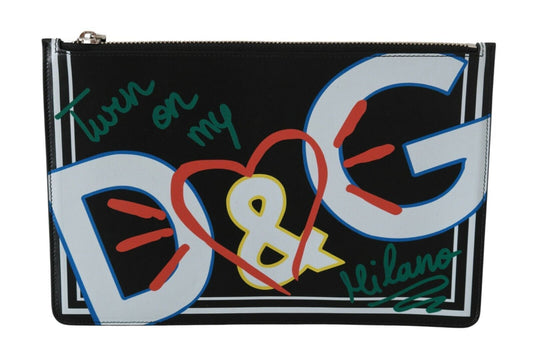 Monedero elegante de piel negra de Dolce & Gabbana