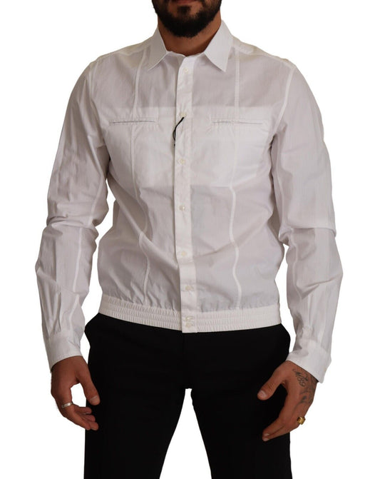 Camisa elegante de algodón blanca italiana de Dolce & Gabbana