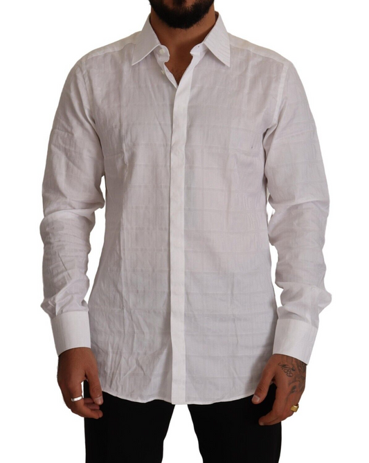 Camisa elegante de algodón blanca de Dolce & Gabbana - Corte ajustado