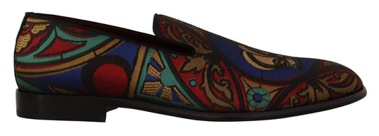 Pantuflas tipo mocasín con diseño de jacquard multicolor de Dolce & Gabbana
