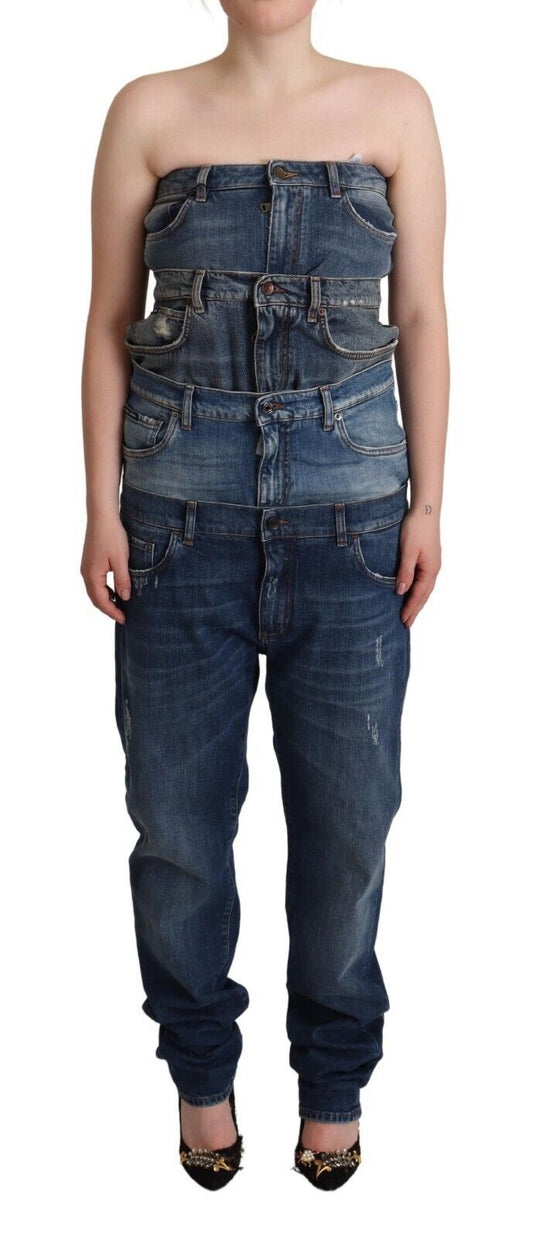 Vestido elegante de mezclilla azul oscuro de Dolce & Gabbana