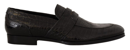 Zapatos tipo mocasín elegantes de piel de cocodrilo de Dolce & Gabbana