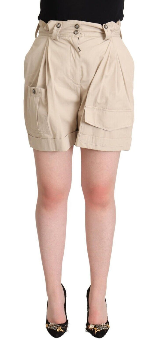 Shorts cargo beige de cintura alta de Dolce & Gabbana