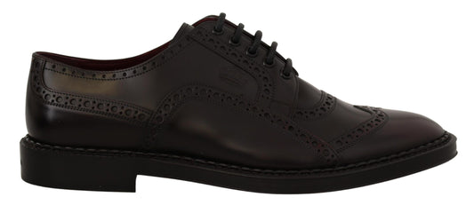 Zapatos formales Derby elegantes de cuero morado de Dolce & Gabbana