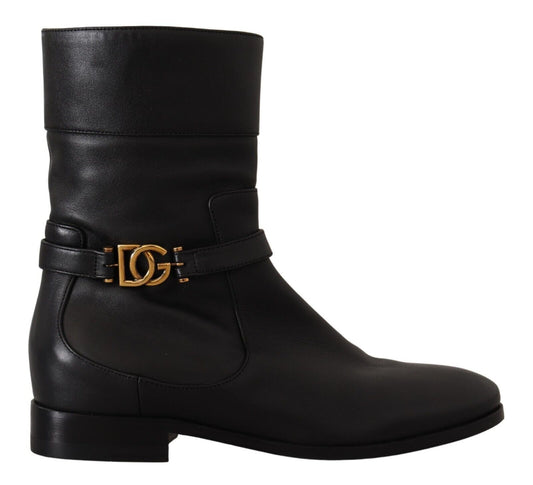 Botas de motociclista elegantes de piel de Dolce & Gabbana