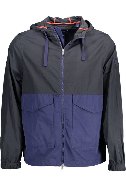 Chaqueta deportiva con capucha y detalles en contraste en color azul chic de Gant