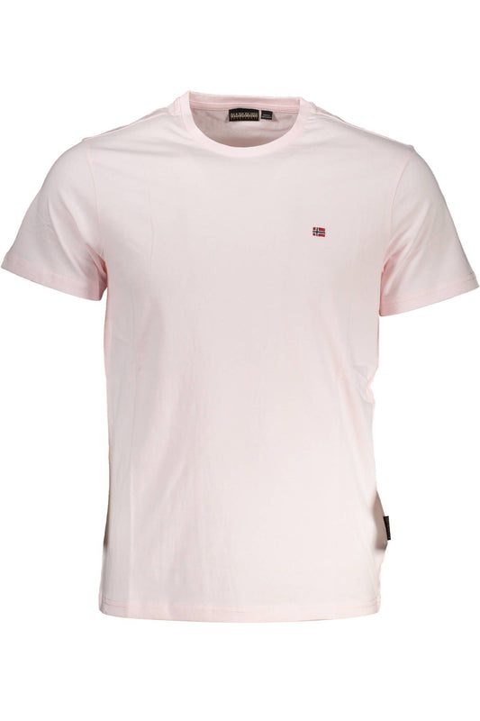 Camiseta bordada elegante en color rosa de Napapijri para hombre