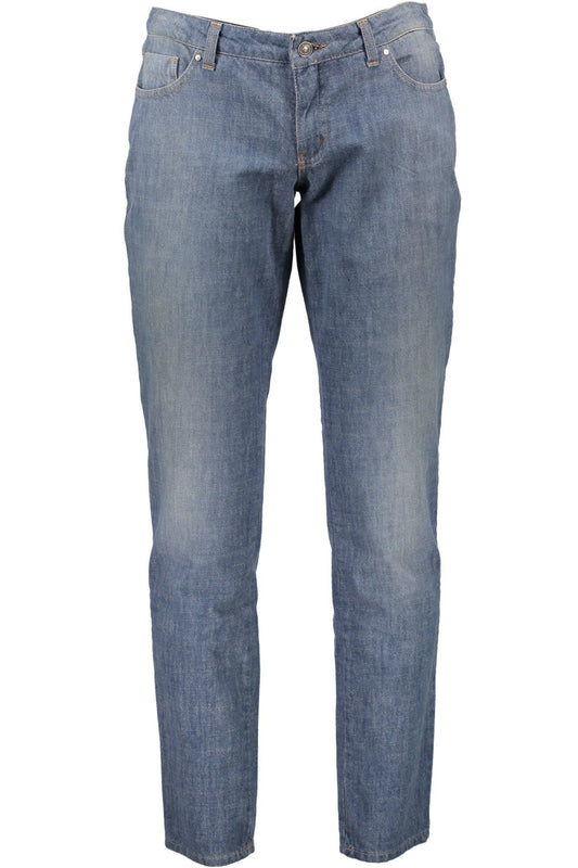 Pantalones vaqueros azules desgastados y elegantes de estilo nacional