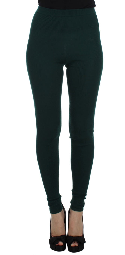 Pantalones de cachemira de cintura alta Emerald Treasure de Dolce & Gabbana