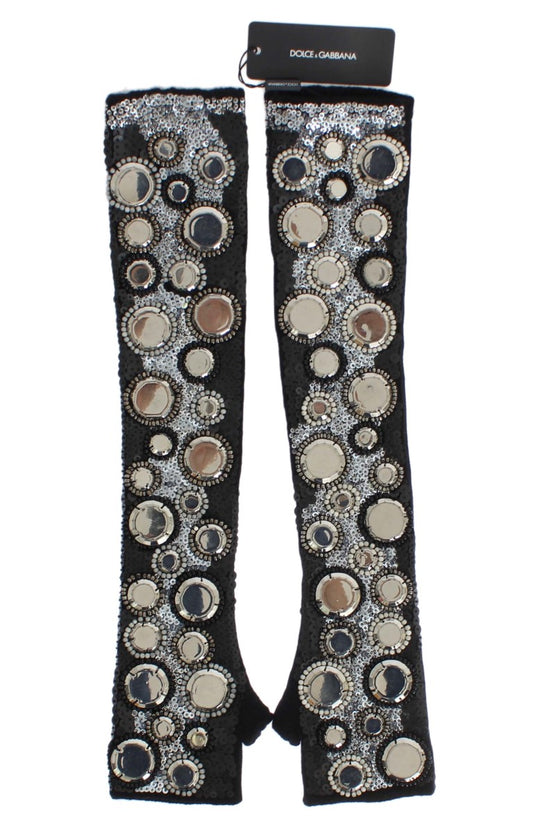 Guantes sin dedos de cachemira adornados con lentejuelas de Dolce & Gabbana