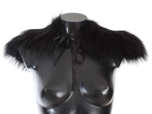 Bolso bandolera elegante de piel de zorro negra de Dolce & Gabbana
