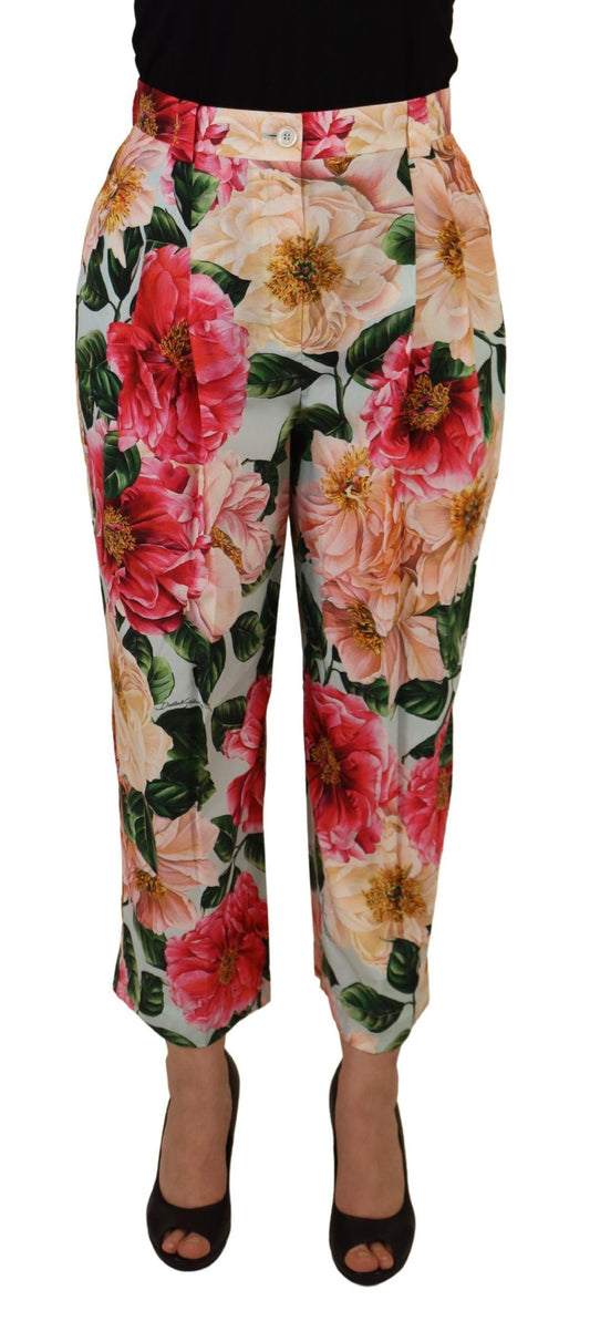 Pantalones de cintura alta de seda exquisita de Dolce & Gabbana