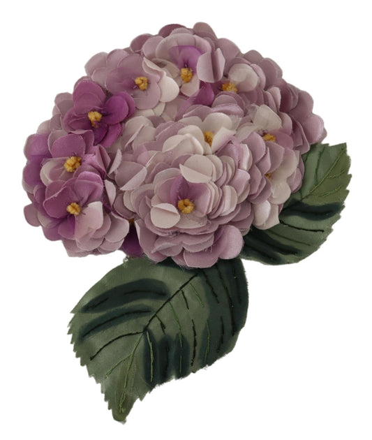 Broche elegante de mezcla de seda con flores moradas de Dolce & Gabbana